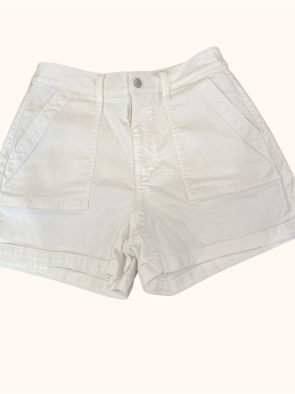 J.Crew White High Rise Utility Denim Shorts Size 29
